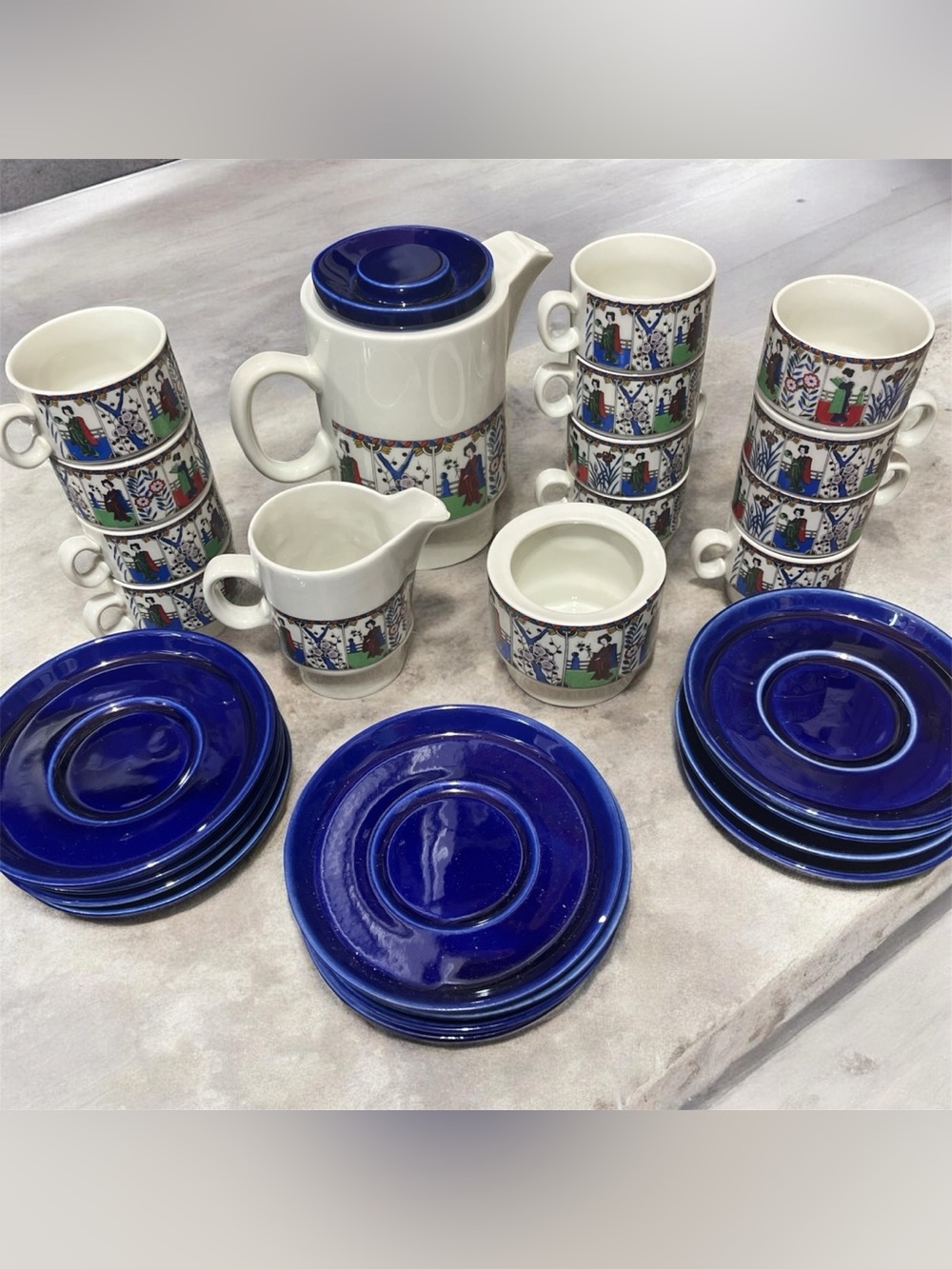 weidmann Porzellan Made In Italy Porcelian Vintage Chinese Tea Set 1960 1970